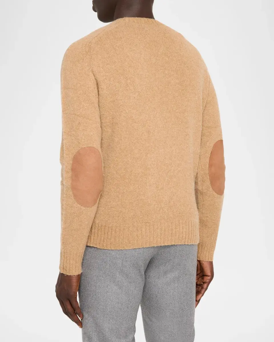 Polo Ralph Lauren Men's Elbow-Patch Wool-Cashmere Crewneck Sweater | Thumbnail 3 Polo Ralph Lauren Men's Elbow-Patch Wool-Cashmere Crewneck Sweater | Thumbnail 3