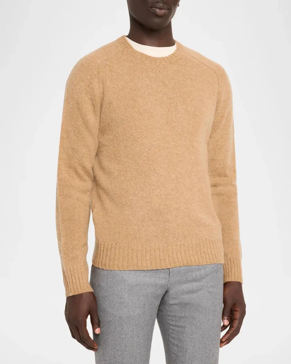 Polo Ralph Lauren Men's Elbow-Patch Wool-Cashmere Crewneck Sweater | Thumbnail 4 Polo Ralph Lauren Men's Elbow-Patch Wool-Cashmere Crewneck Sweater | Thumbnail 4
