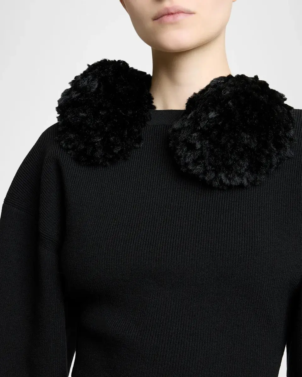 Givenchy Pom Pom Asymmetric Wool Knit Sweater | Thumbnail 5 Givenchy Pom Pom Asymmetric Wool Knit Sweater | Thumbnail 5