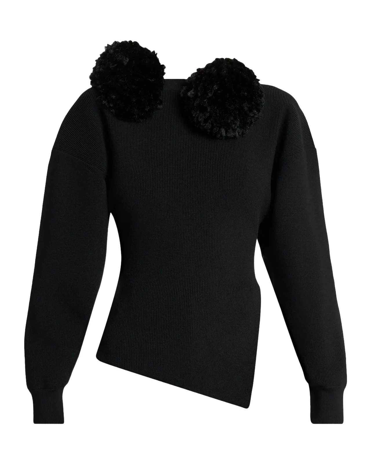 Pom Pom Asymmetric Wool Knit Sweater Pom Pom Asymmetric Wool Knit Sweater