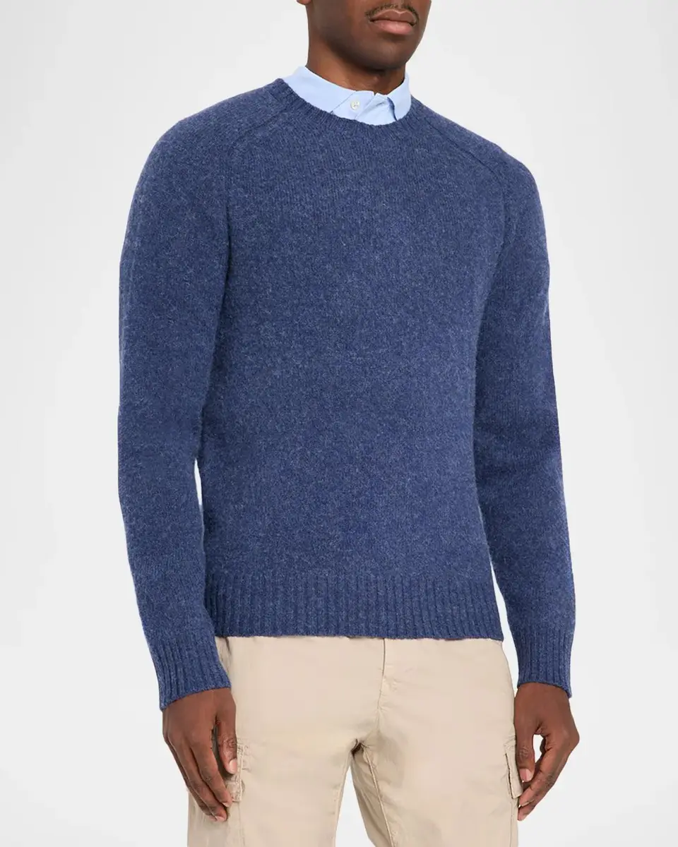 Polo Ralph Lauren Men's Wool and Cashmere Elbow-Patch Crewneck Sweater | Thumbnail 4