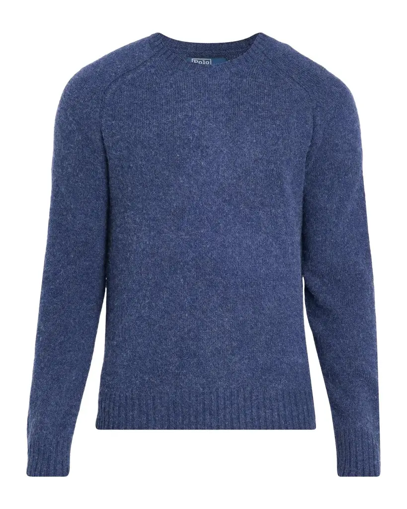 Men's Wool and Cashmere Elbow-Patch Crewneck Sweater Men's Wool and Cashmere Elbow-Patch Crewneck Sweater