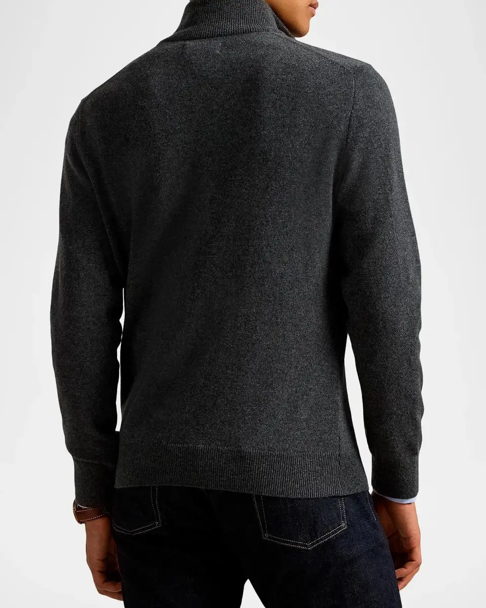 Polo Ralph Lauren Men's Logo Wool Quarter-Zip Sweater | Thumbnail 3 Polo Ralph Lauren Men's Logo Wool Quarter-Zip Sweater | Thumbnail 3