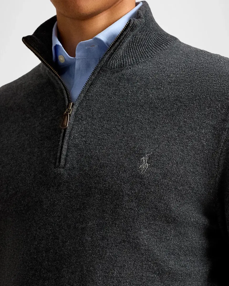 Polo Ralph Lauren Men's Logo Wool Quarter-Zip Sweater | Thumbnail 5 Polo Ralph Lauren Men's Logo Wool Quarter-Zip Sweater | Thumbnail 5