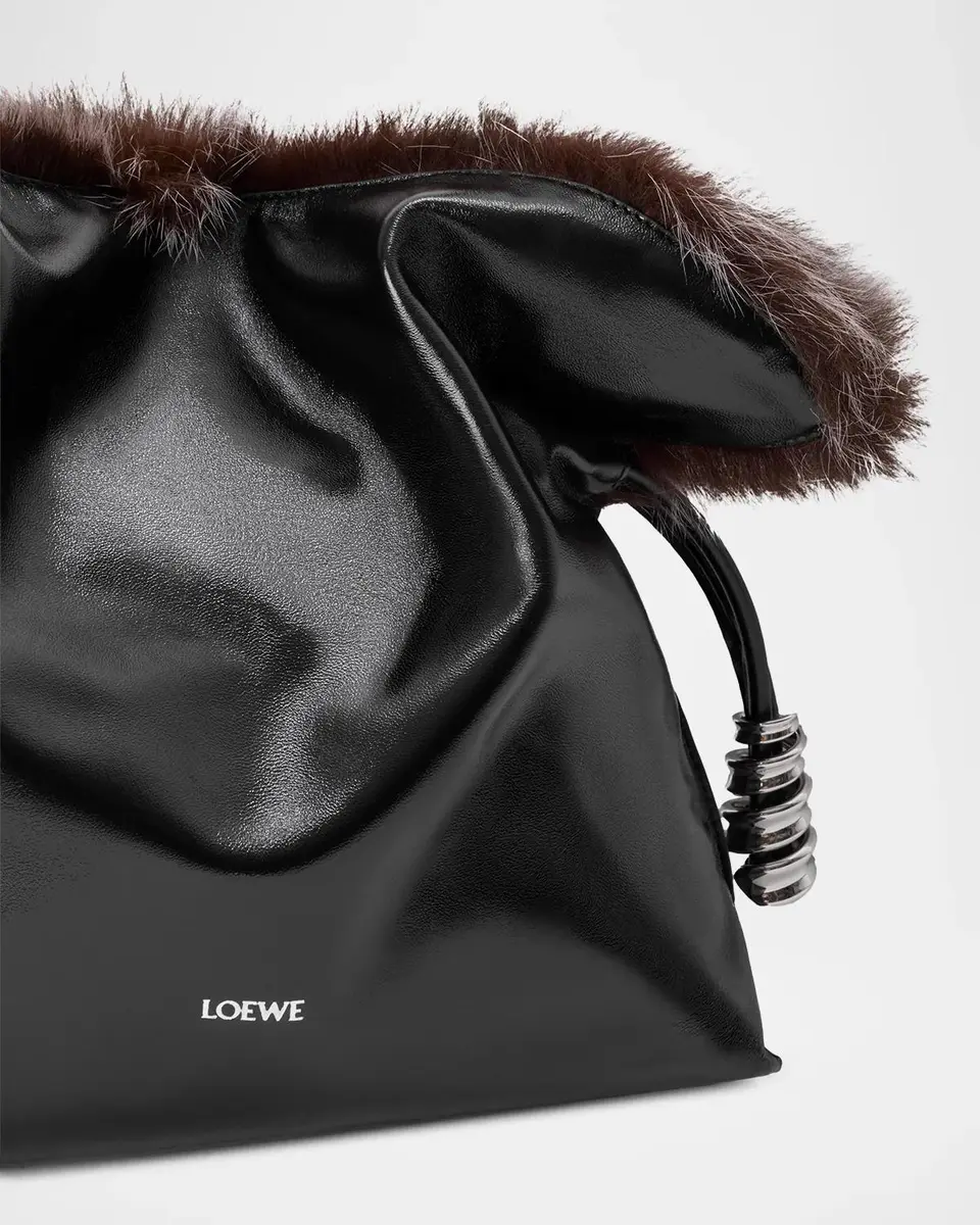 Loewe Flamenco Shearling & Leather Clutch Bag | Thumbnail 4 Loewe Flamenco Shearling & Leather Clutch Bag | Thumbnail 4