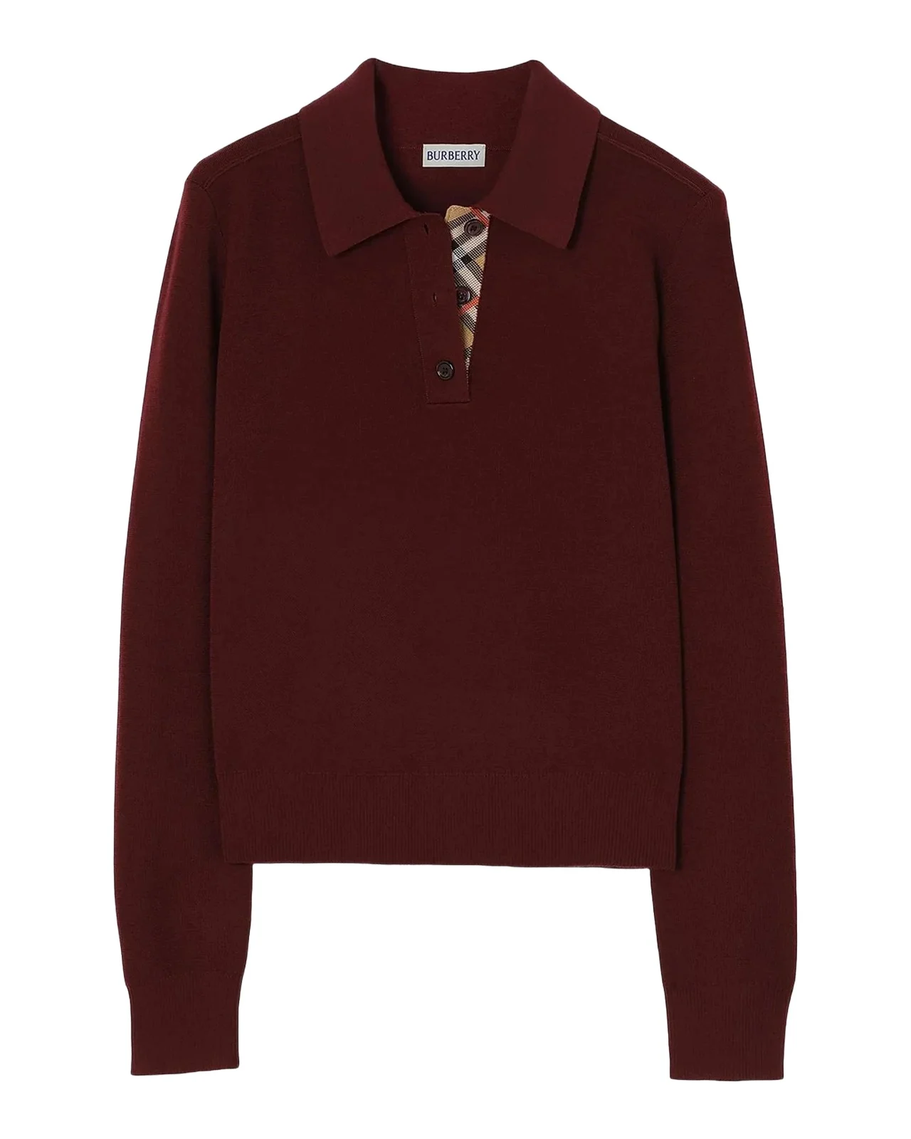Mandy Wool Long-Sleeve Polo Shirt