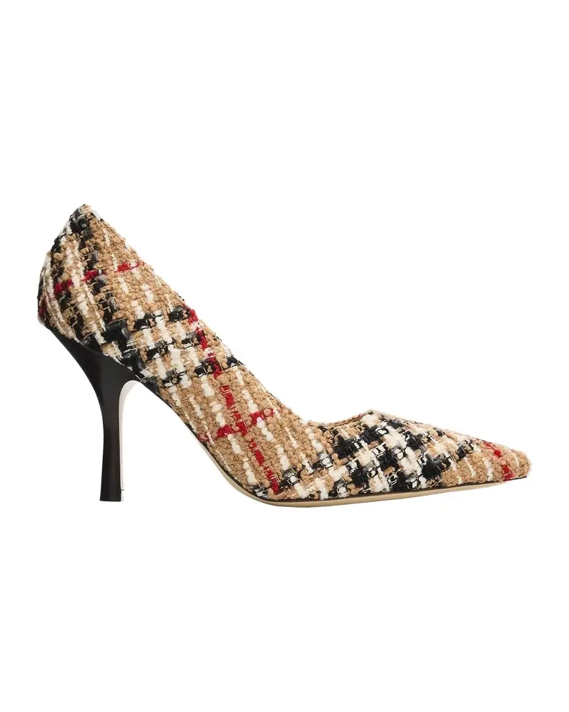 Burberry 90mm Check Boucle Pumps