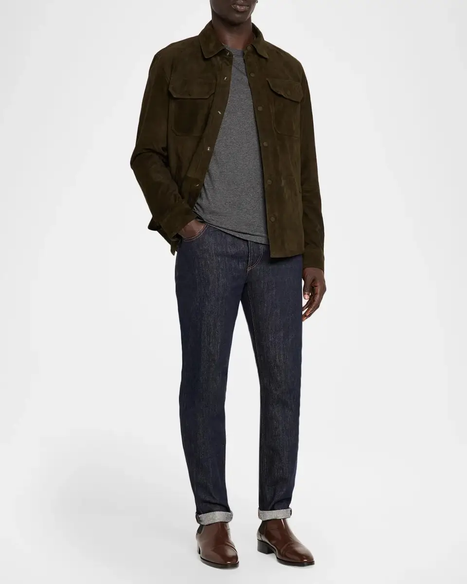 Polo Ralph Lauren Men's Reversible Suede-Taffeta Shirt Jacket | Thumbnail 2 Polo Ralph Lauren Men's Reversible Suede-Taffeta Shirt Jacket | Thumbnail 2