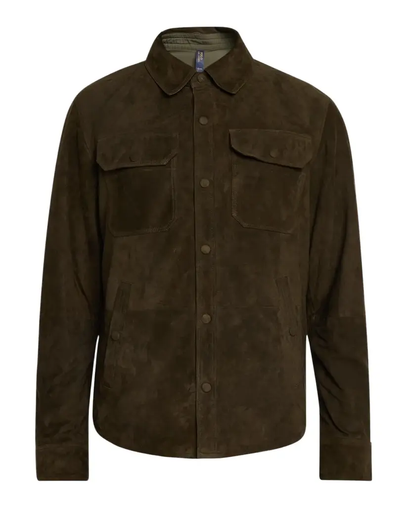 Men's Reversible Suede-Taffeta Shirt Jacket Men's Reversible Suede-Taffeta Shirt Jacket