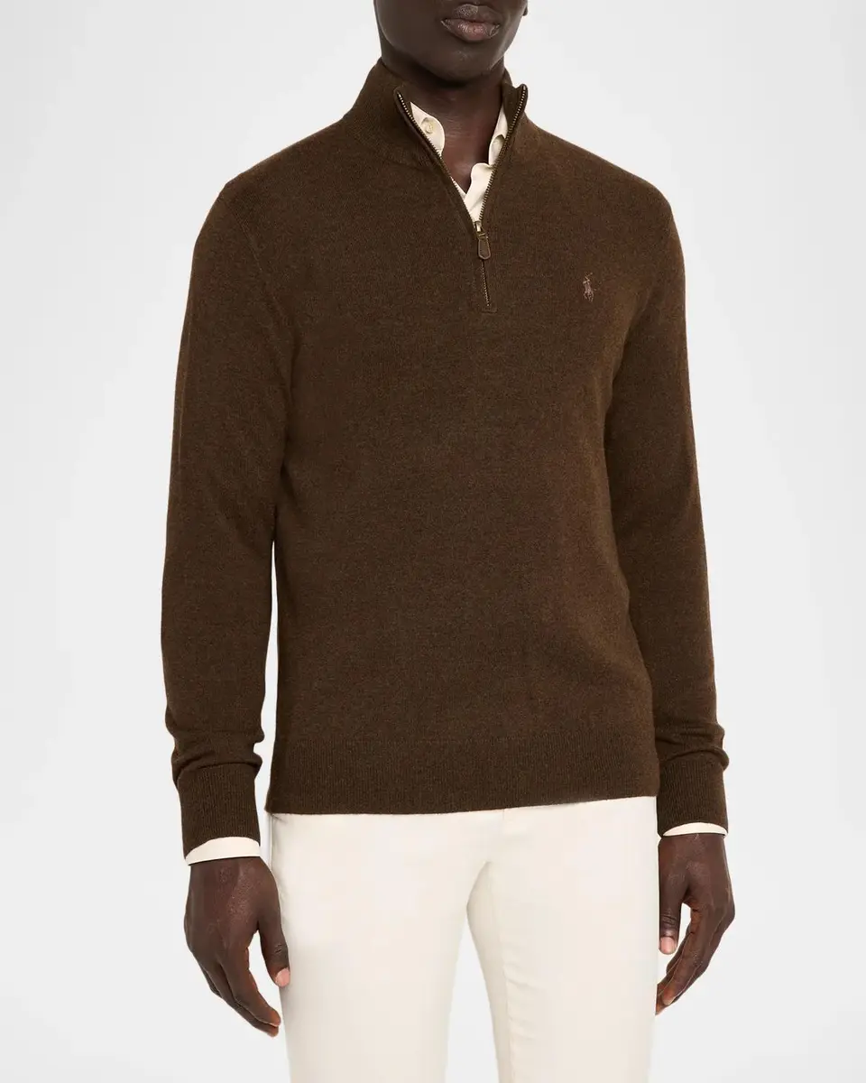 Polo Ralph Lauren Men's Merino Wool Quarter-Zip Sweater | Thumbnail 4 Polo Ralph Lauren Men's Merino Wool Quarter-Zip Sweater | Thumbnail 4