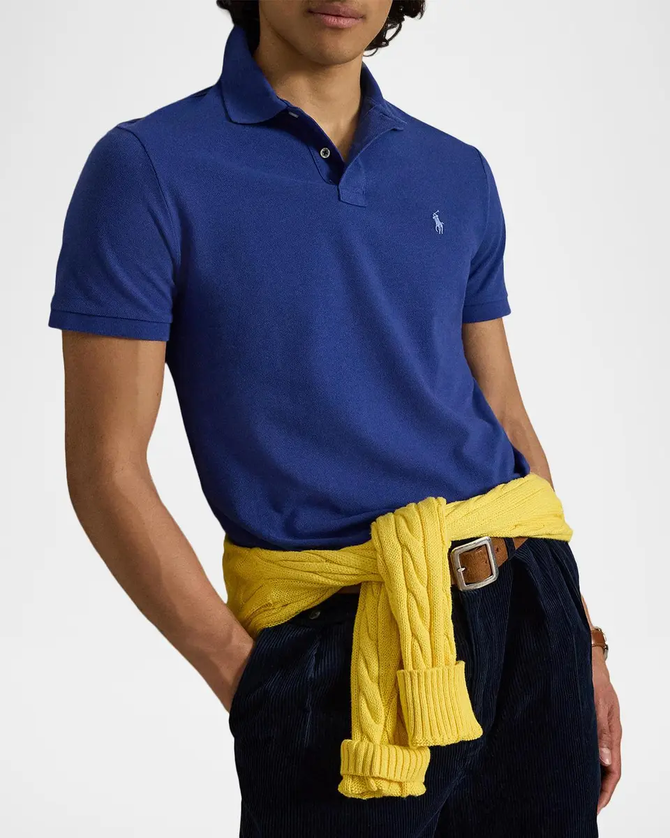 Polo Ralph Lauren Men's Cotton Mesh Polo Shirt | Thumbnail 4 Polo Ralph Lauren Men's Cotton Mesh Polo Shirt | Thumbnail 4