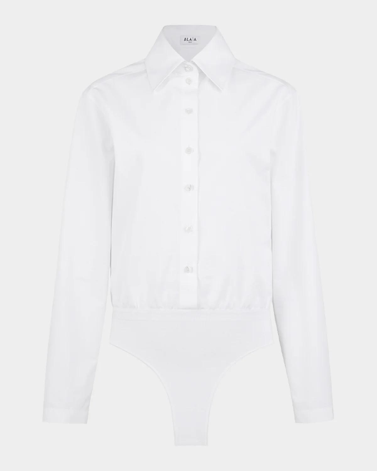 Basque Poplin Cotton Bodysuit