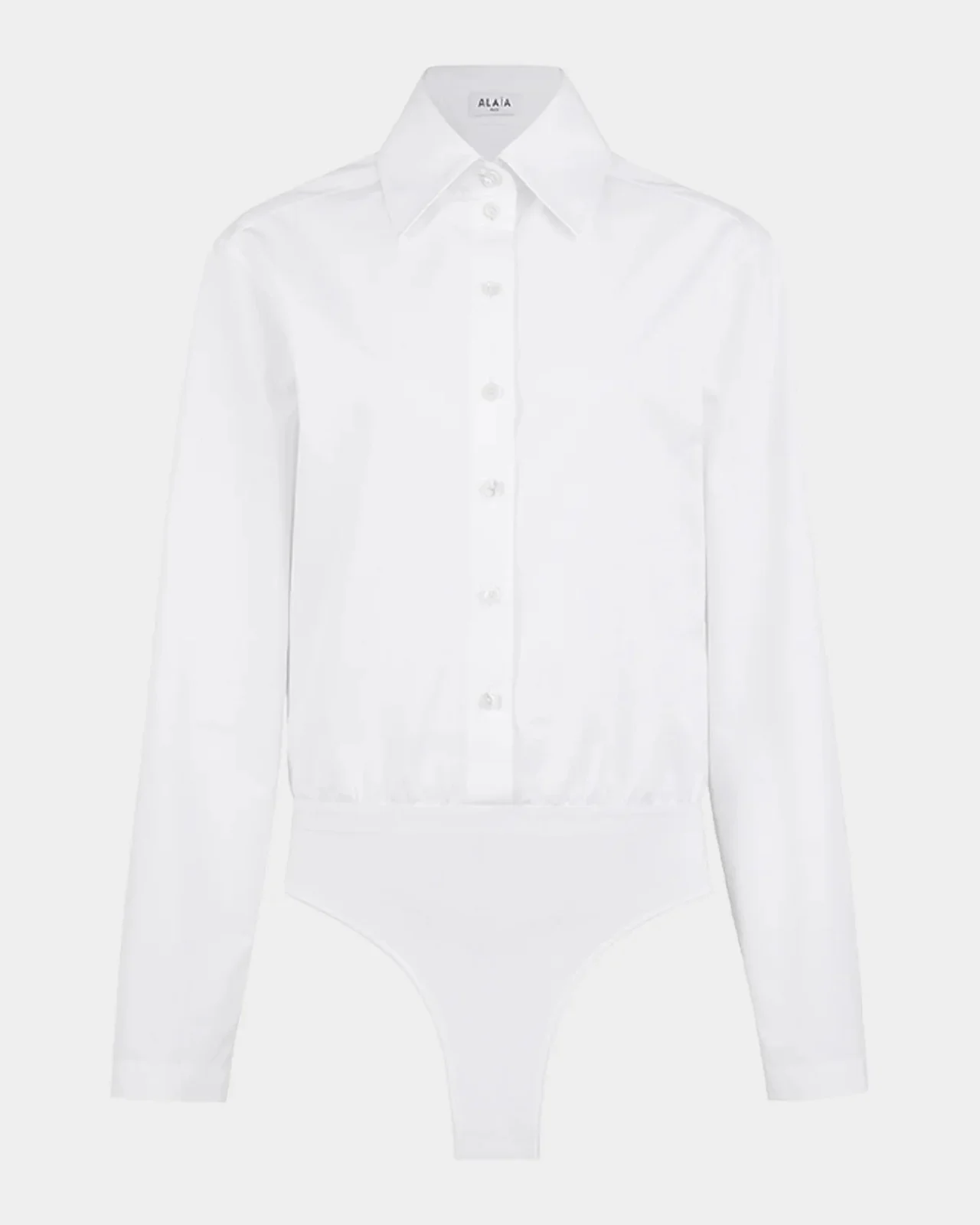 ALAÏA Basque Poplin Cotton Bodysuit
