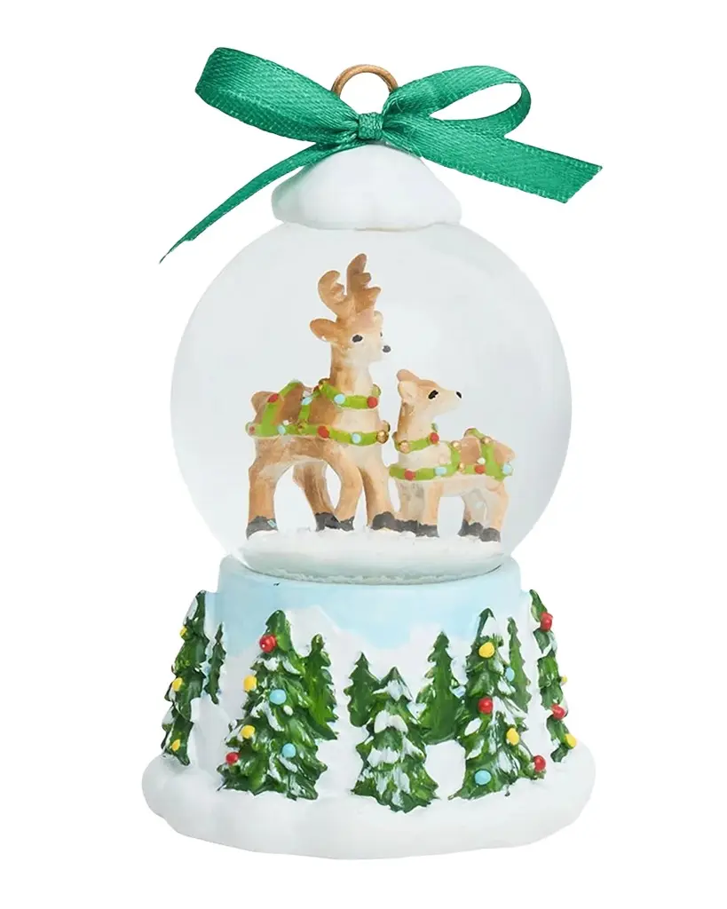Juliska Berry & Thread North Pole Reindeer Snow Globe Place Card Holder