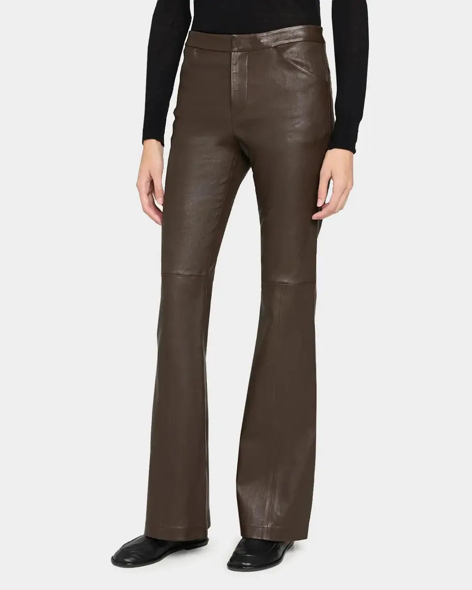Vince Mid-Rise Stretch-Leather Flare Pants | Thumbnail 3 Vince Mid-Rise Stretch-Leather Flare Pants | Thumbnail 3