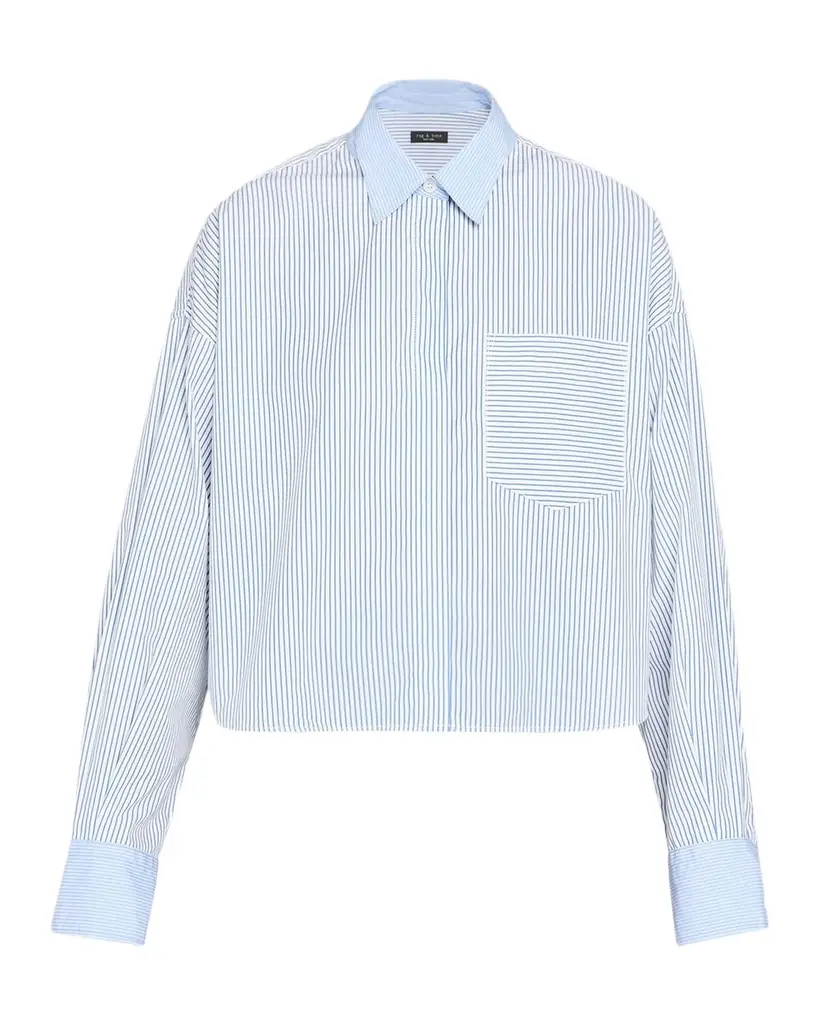 rag & bone Marin Multi-Striped Cotton-Poplin Shirt