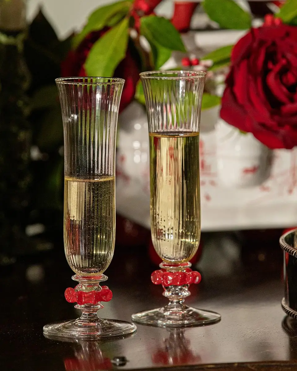 Juliska Nell Ruffle 5 oz. Champagne Flute, Ruby | Thumbnail 3 Juliska Nell Ruffle 5 oz. Champagne Flute, Ruby | Thumbnail 3