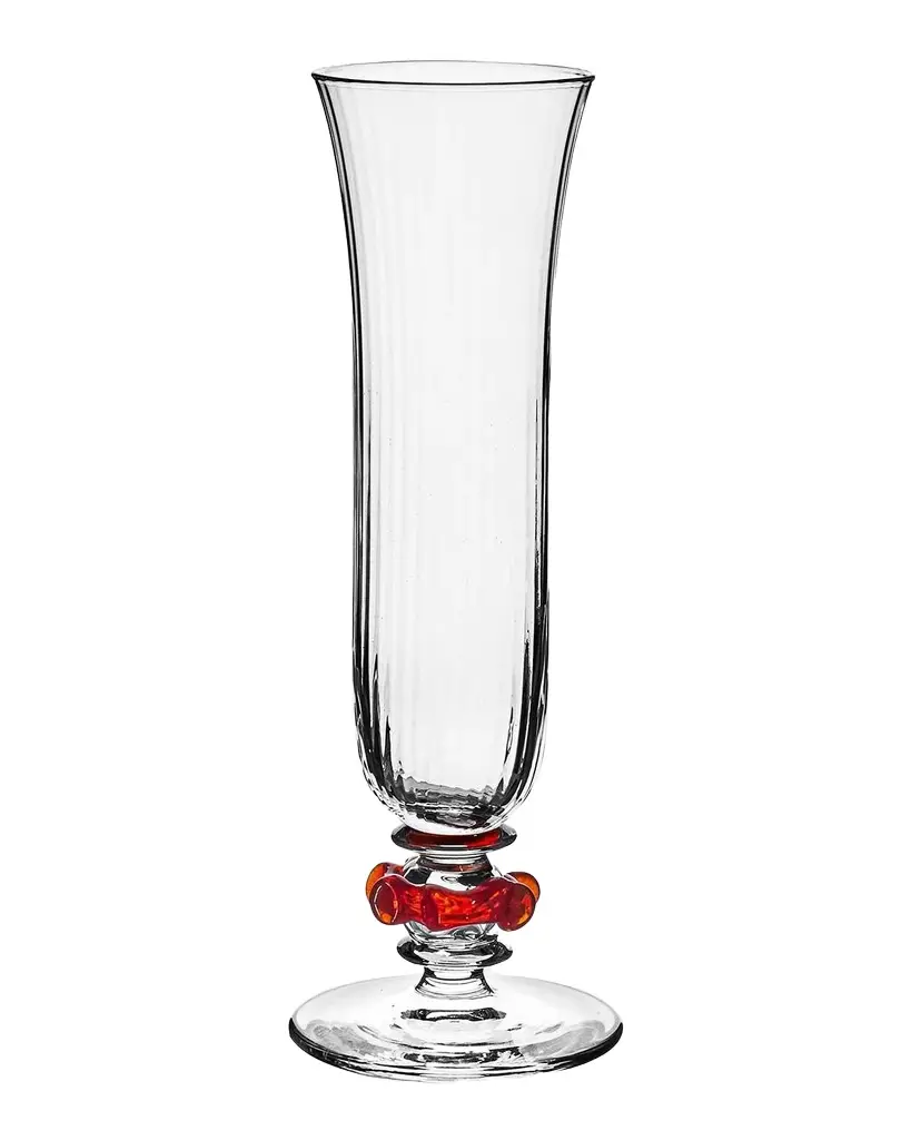 Nell Ruffle 5 oz. Champagne Flute, Ruby