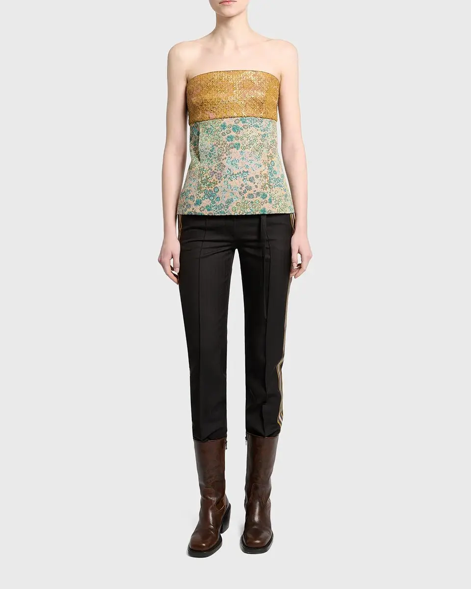 Dries Van Noten Metallic Floral Jacquard Strapless Top | Thumbnail 2 Dries Van Noten Metallic Floral Jacquard Strapless Top | Thumbnail 2