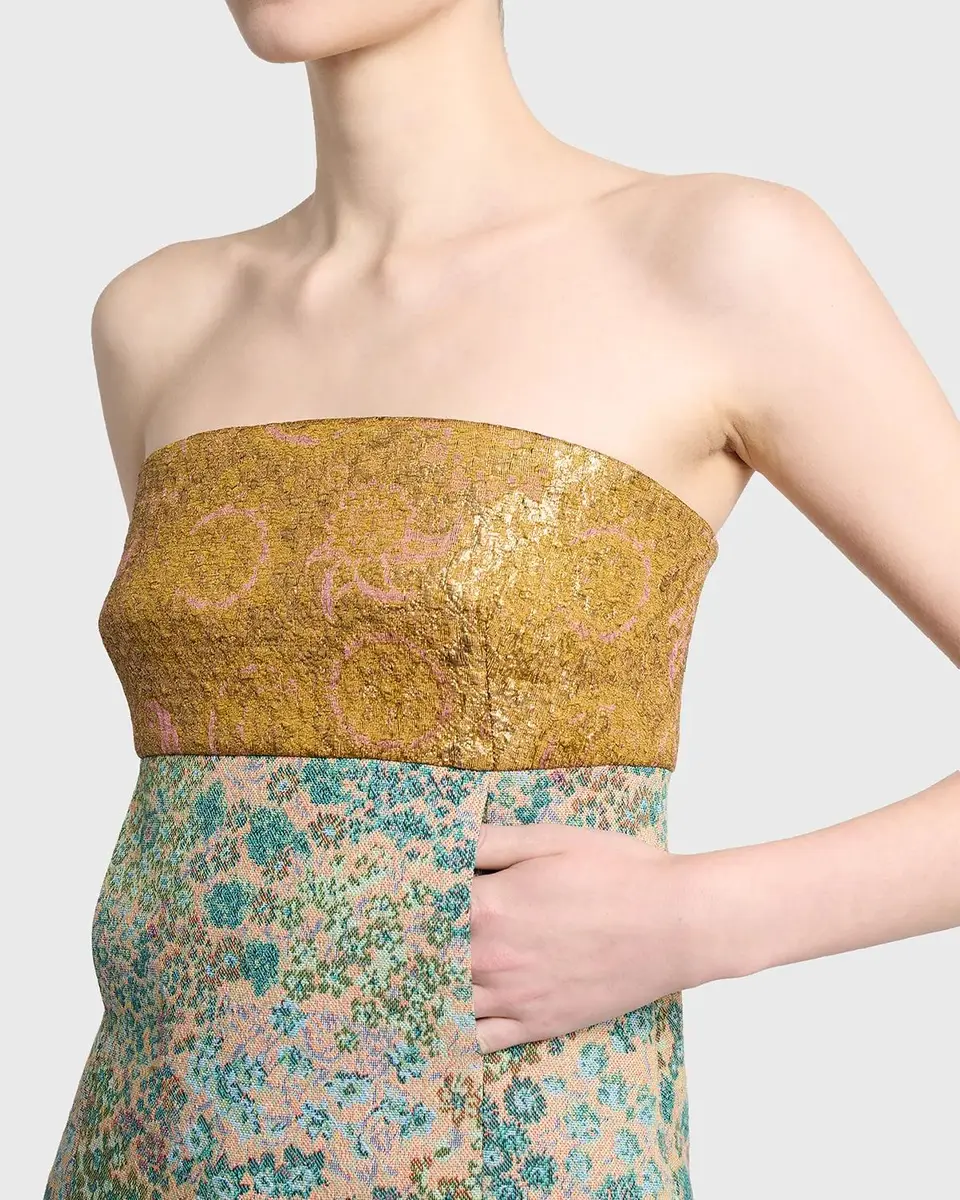 Dries Van Noten Metallic Floral Jacquard Strapless Top | Thumbnail 5 Dries Van Noten Metallic Floral Jacquard Strapless Top | Thumbnail 5