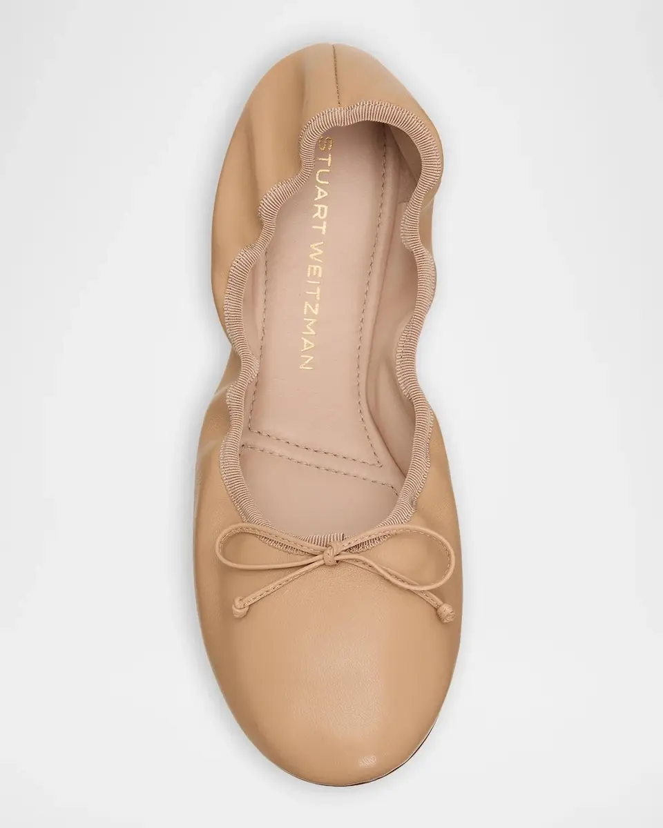 Stuart Weitzman Nia Ruched Leather Ballet Flats | Thumbnail 4 Stuart Weitzman Nia Ruched Leather Ballet Flats | Thumbnail 4