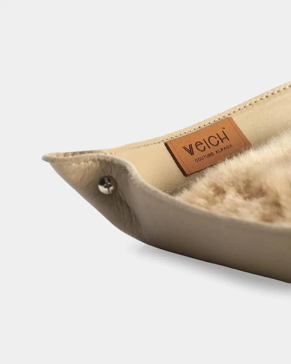 Weich Couture Alpaca Todo Leather & Alpaca Fur Square Catchall Tray | Thumbnail 3