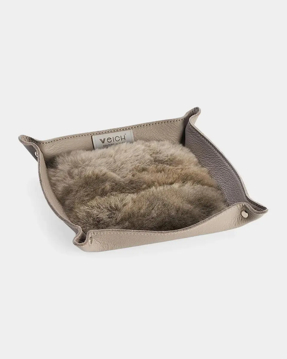 Weich Couture Alpaca Todo Leather & Alpaca Fur Square Catchall Tray | Thumbnail 4