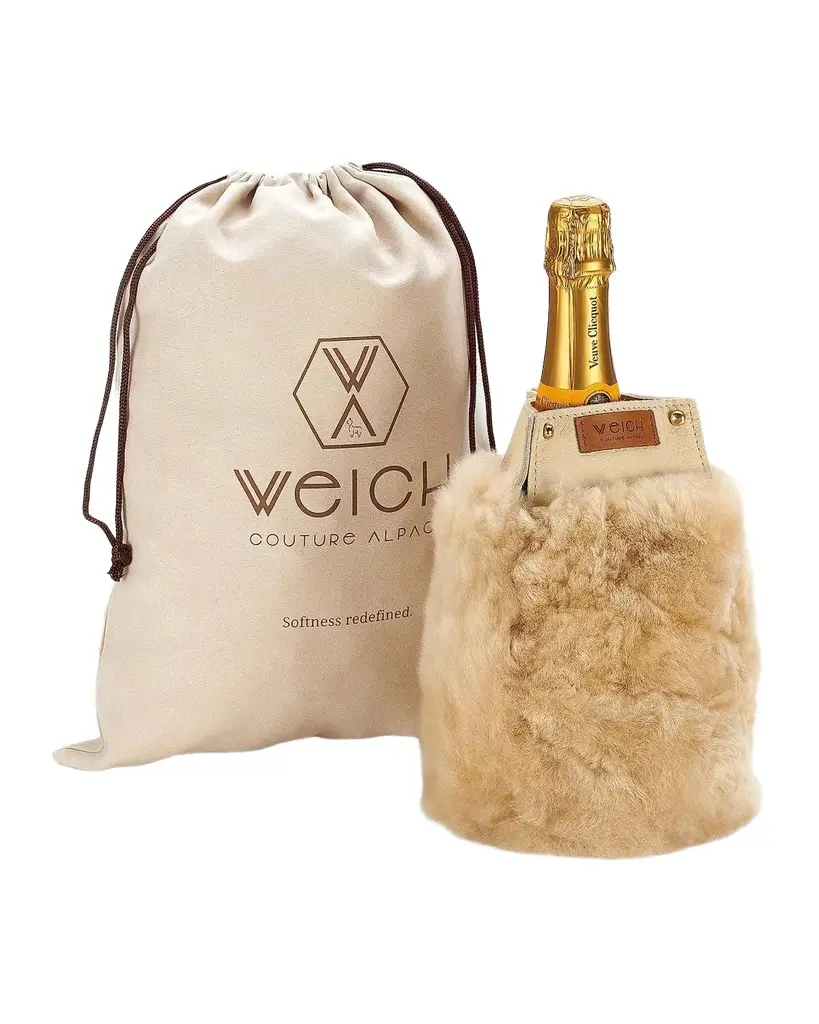 Weich Couture Alpaca Frio Leather & Alpaca Fur Bottle Cooler