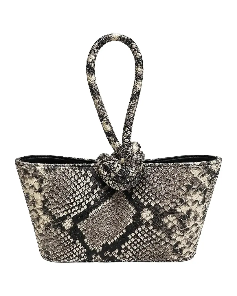 The Senna Midi Snake-Embossed Printed Leather Top Handle Bag The Senna Midi Snake-Embossed Printed Leather Top Handle Bag