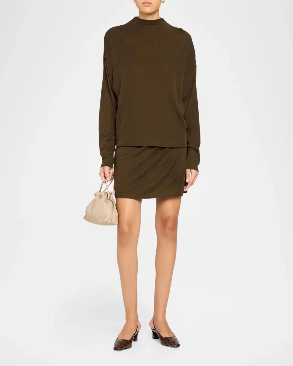 Vince Side-Drape Wool-Blend Mini Skirt | Thumbnail 2 Vince Side-Drape Wool-Blend Mini Skirt | Thumbnail 2