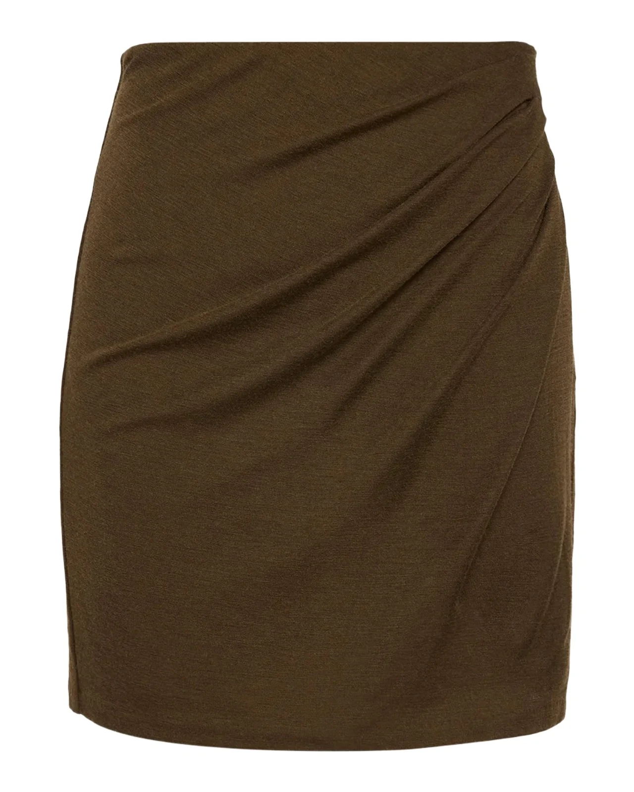 Vince Side-Drape Wool-Blend Mini Skirt