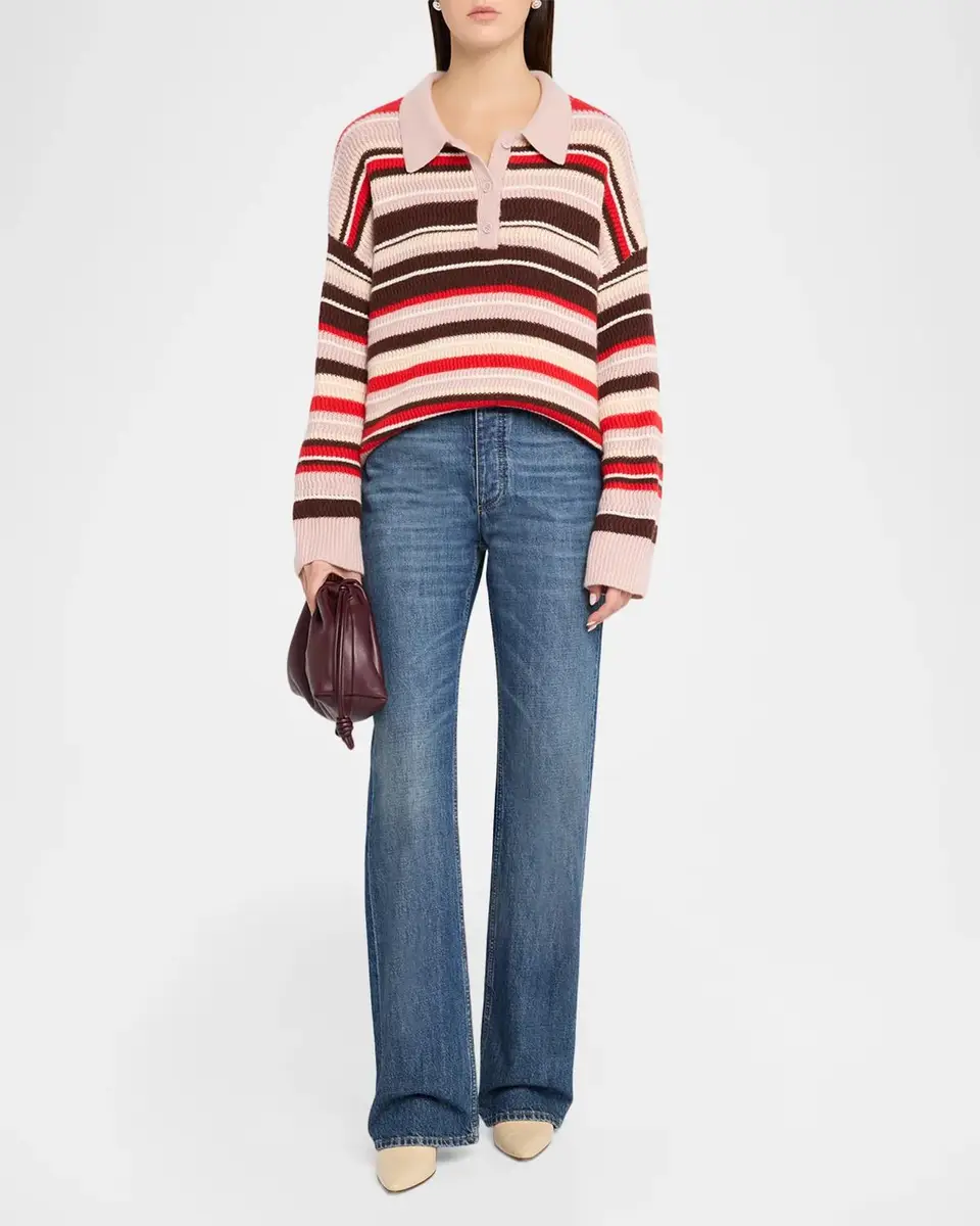 Sablyn Billie Relaxed Striped Polo Sweater | Thumbnail 2 Sablyn Billie Relaxed Striped Polo Sweater | Thumbnail 2