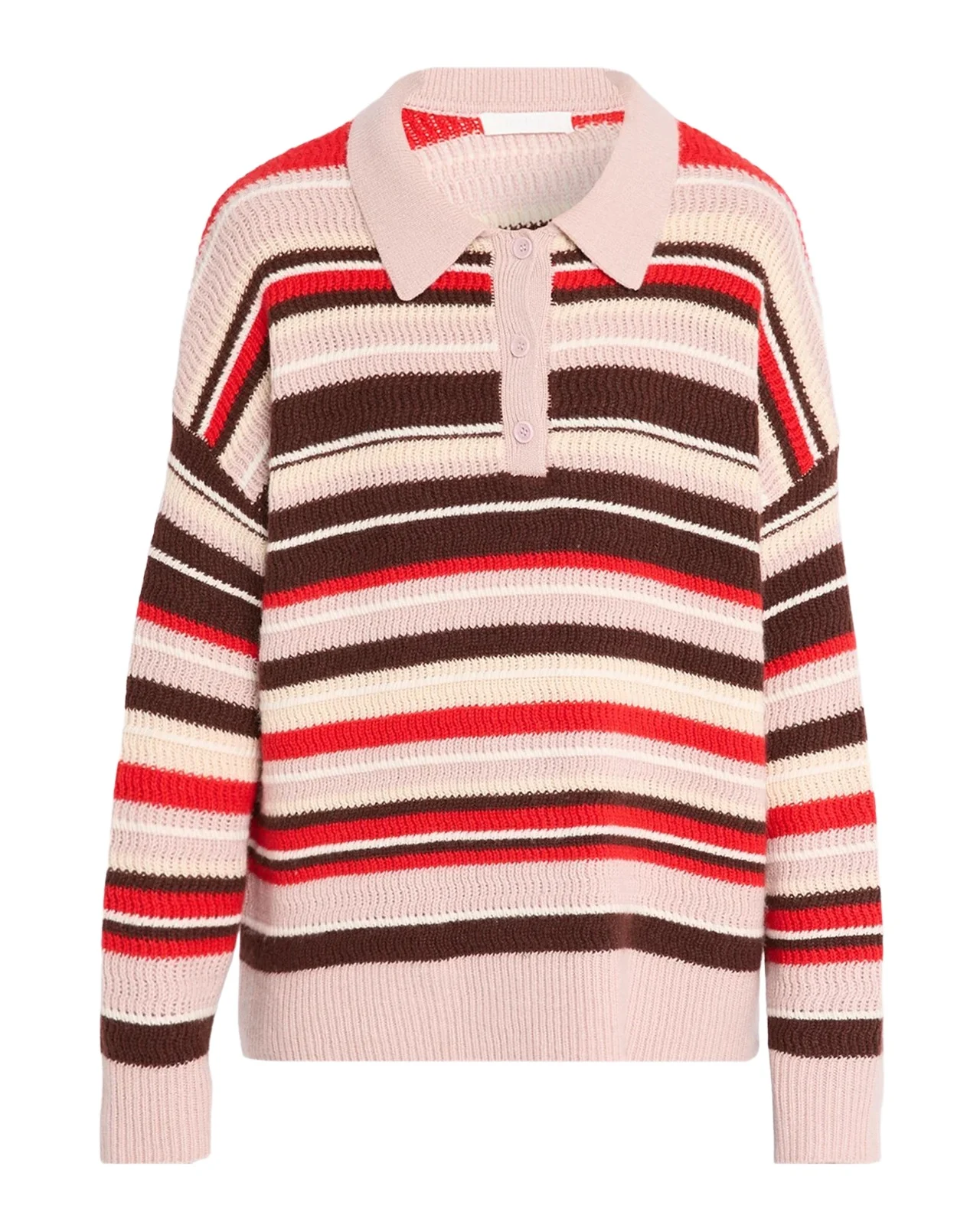 Billie Relaxed Striped Polo Sweater Billie Relaxed Striped Polo Sweater