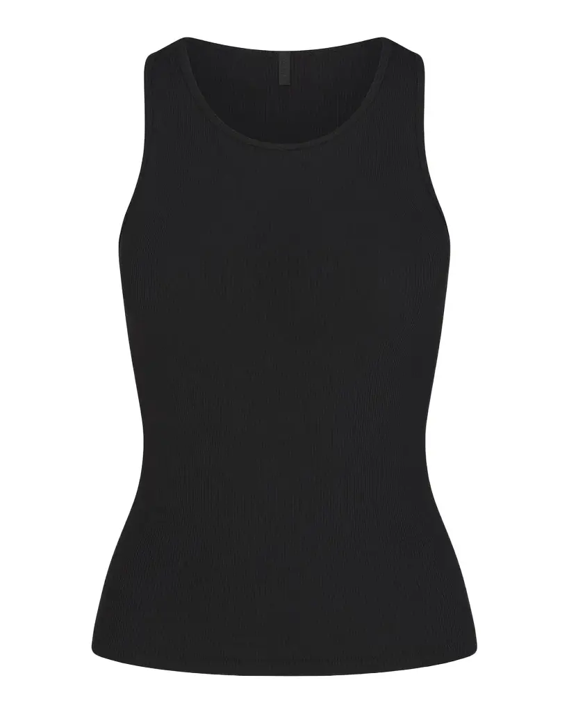 Skims Cotton Rib Scoop-Neck Tank Top