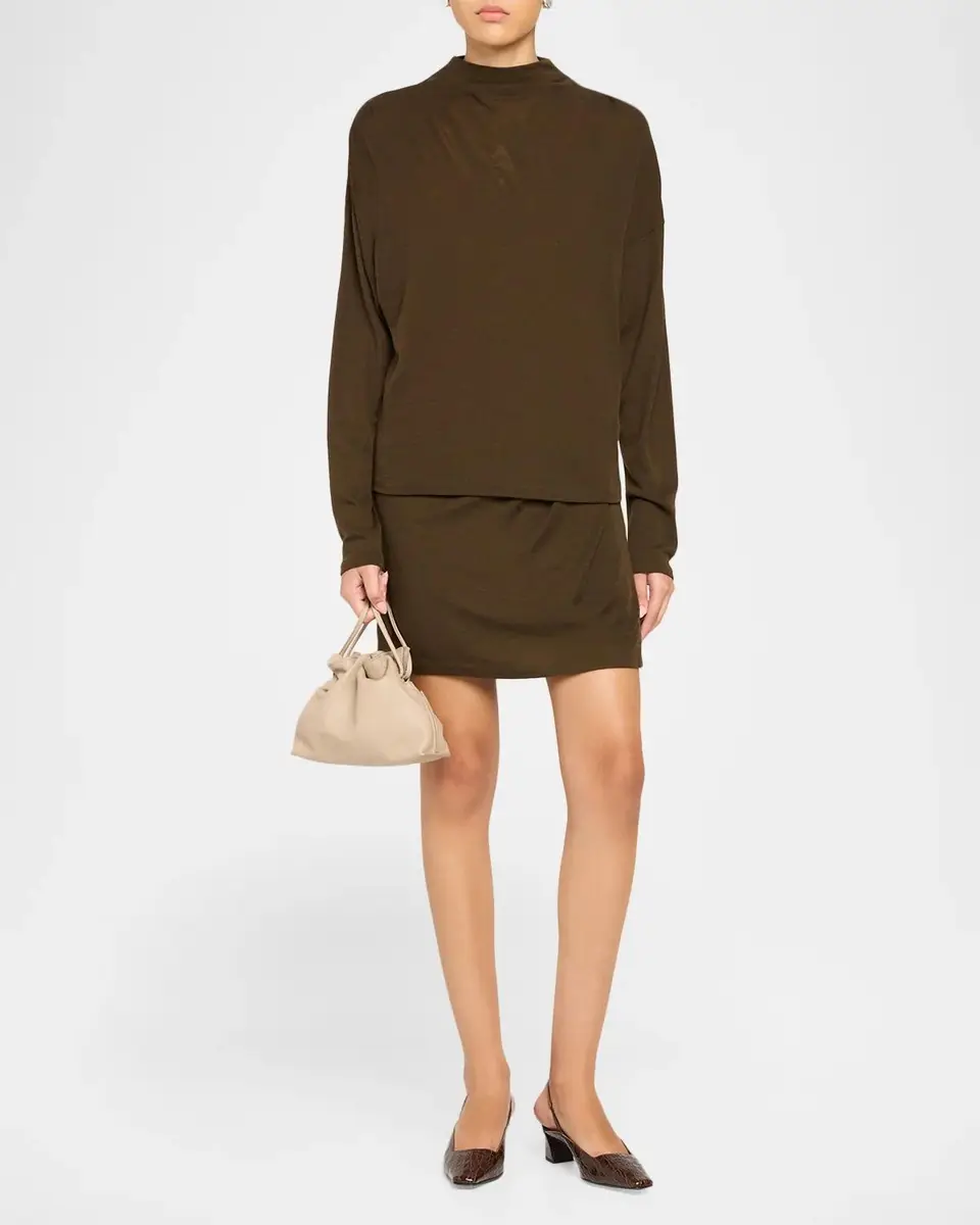 Vince Relaxed Wool-Blend Funnel-Neck Top | Thumbnail 2