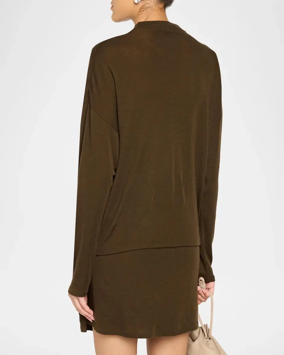 Vince Relaxed Wool-Blend Funnel-Neck Top | Thumbnail 3