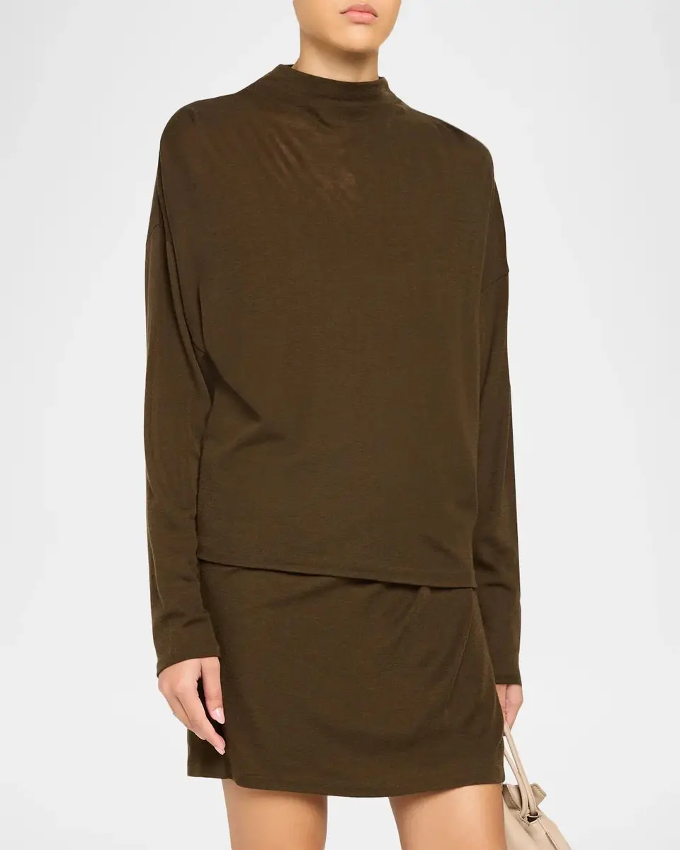 Vince Relaxed Wool-Blend Funnel-Neck Top | Thumbnail 4