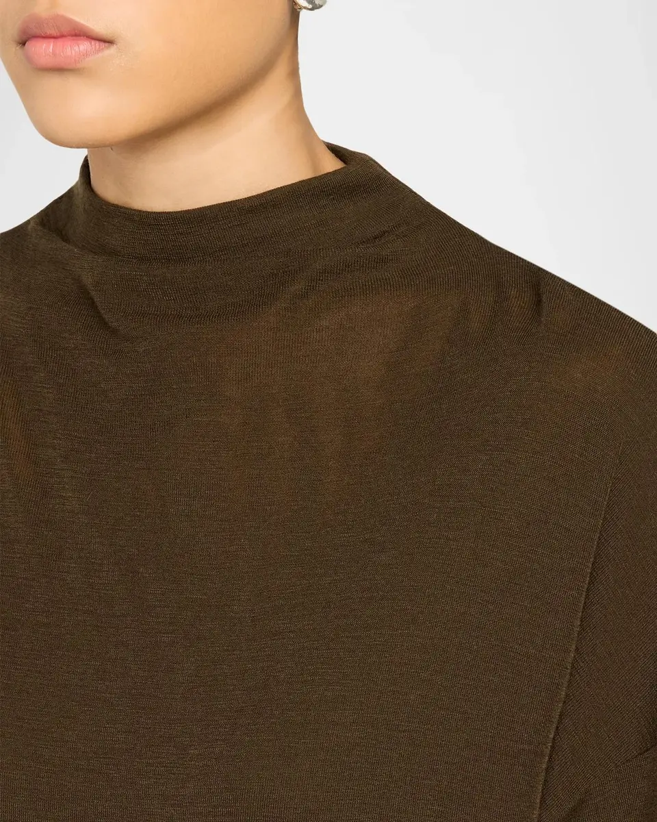 Vince Relaxed Wool-Blend Funnel-Neck Top | Thumbnail 5
