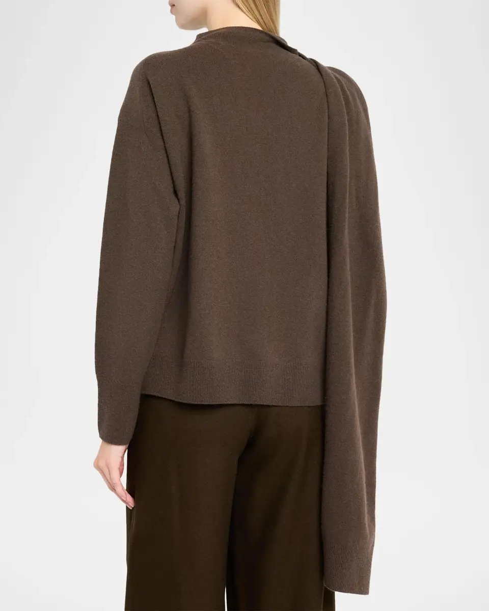 Vince Draped-Shawl Fringed Wool-Cashmere Sweater | Thumbnail 3 Vince Draped-Shawl Fringed Wool-Cashmere Sweater | Thumbnail 3