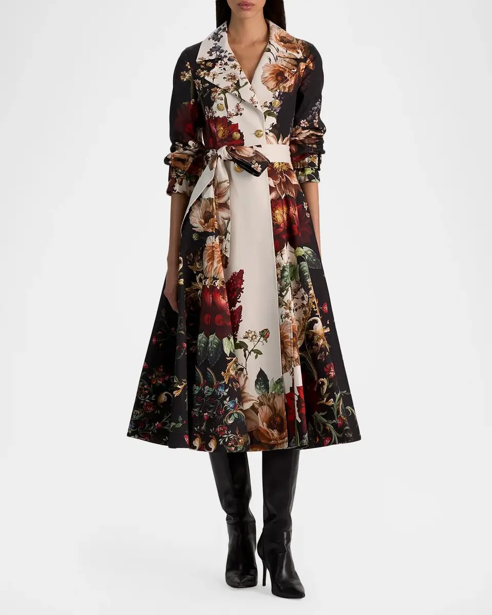 Alice + Olivia Ellie Belted Godet Trench Coat | Thumbnail 2