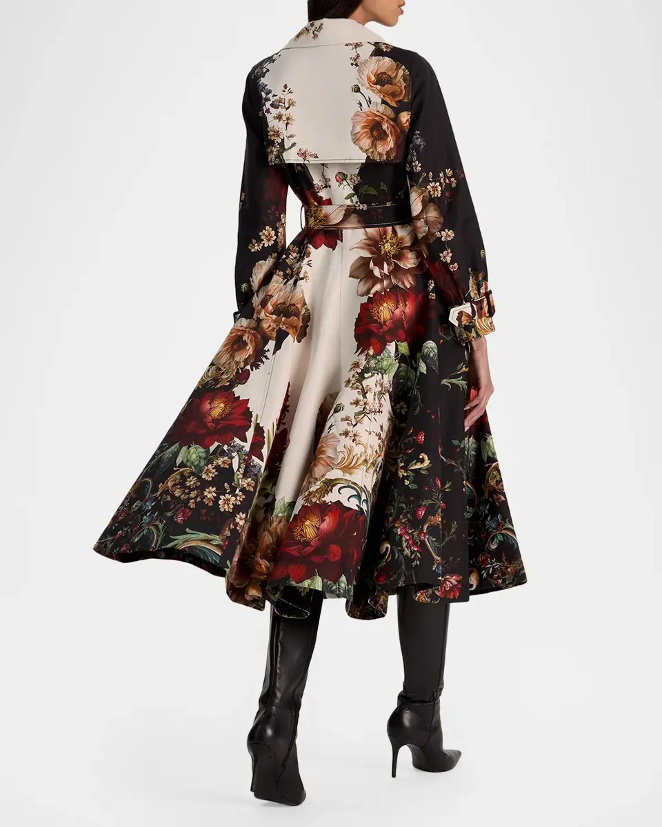Alice + Olivia Ellie Belted Godet Trench Coat | Thumbnail 3
