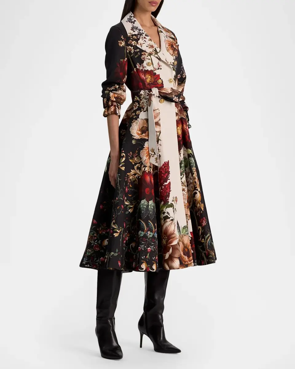 Alice + Olivia Ellie Belted Godet Trench Coat | Thumbnail 4