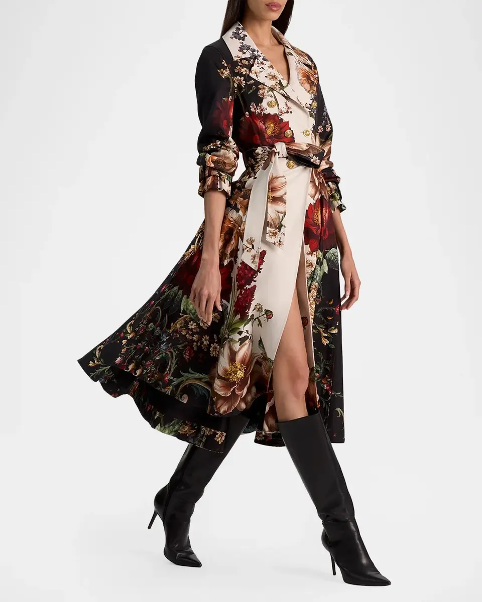 Alice + Olivia Ellie Belted Godet Trench Coat | Thumbnail 6