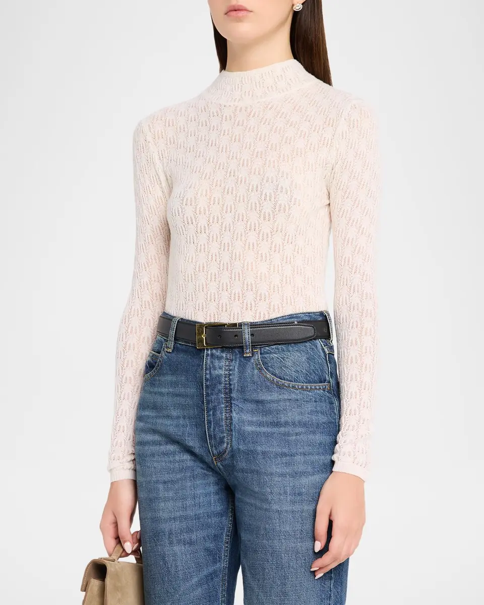 Sablyn Rhea Pointelle Mock-Neck Top | Thumbnail 4