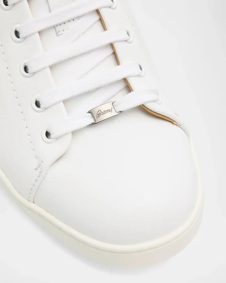 Brioni Men's Grained Leather Low-Top Sneakers | Thumbnail 5