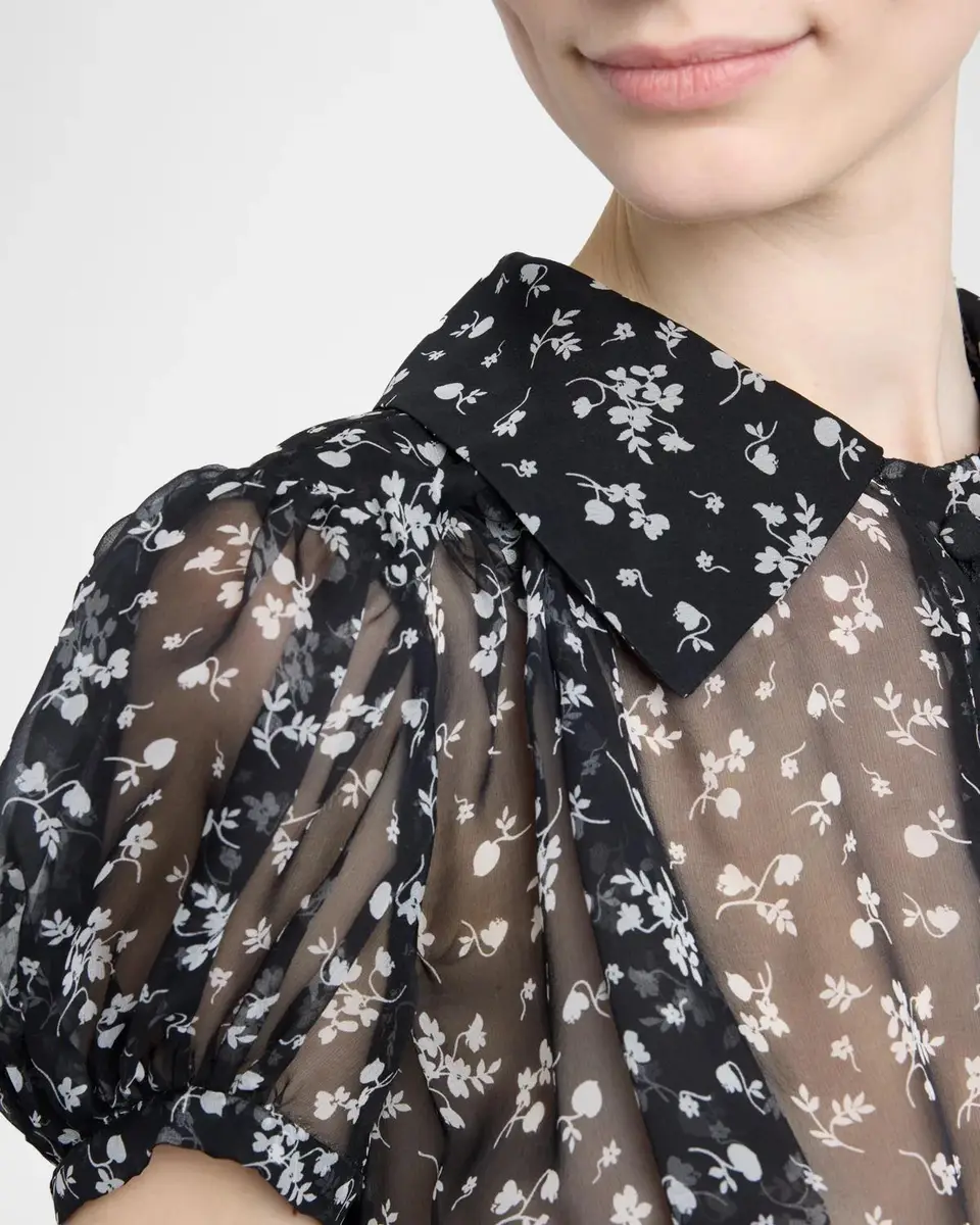 Dolce & Gabbana Short-Sleeve Floral-Print Silk Chiffon Midi Shirtdress | Thumbnail 5 Dolce & Gabbana Short-Sleeve Floral-Print Silk Chiffon Midi Shirtdress | Thumbnail 5