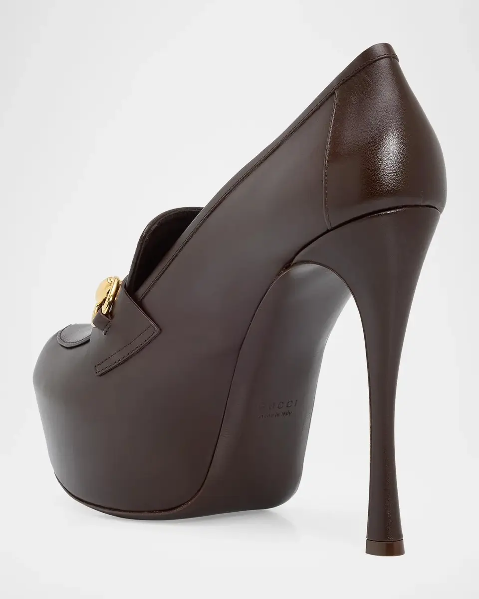 Gucci 130mm Fame Leather Platform Loafer Pumps | Thumbnail 2 Gucci 130mm Fame Leather Platform Loafer Pumps | Thumbnail 2