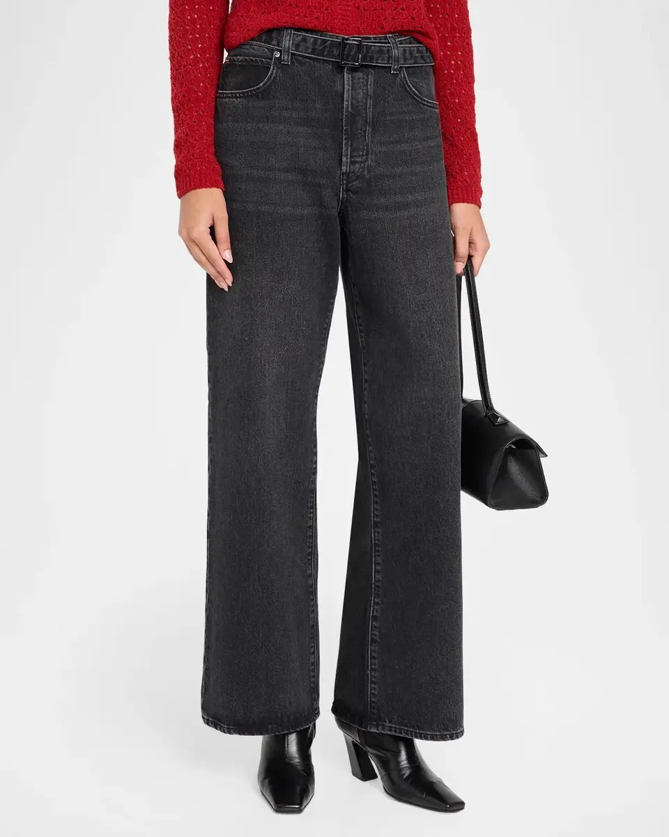 Frame Belted Straight-Leg Jeans | Thumbnail 4 Frame Belted Straight-Leg Jeans | Thumbnail 4