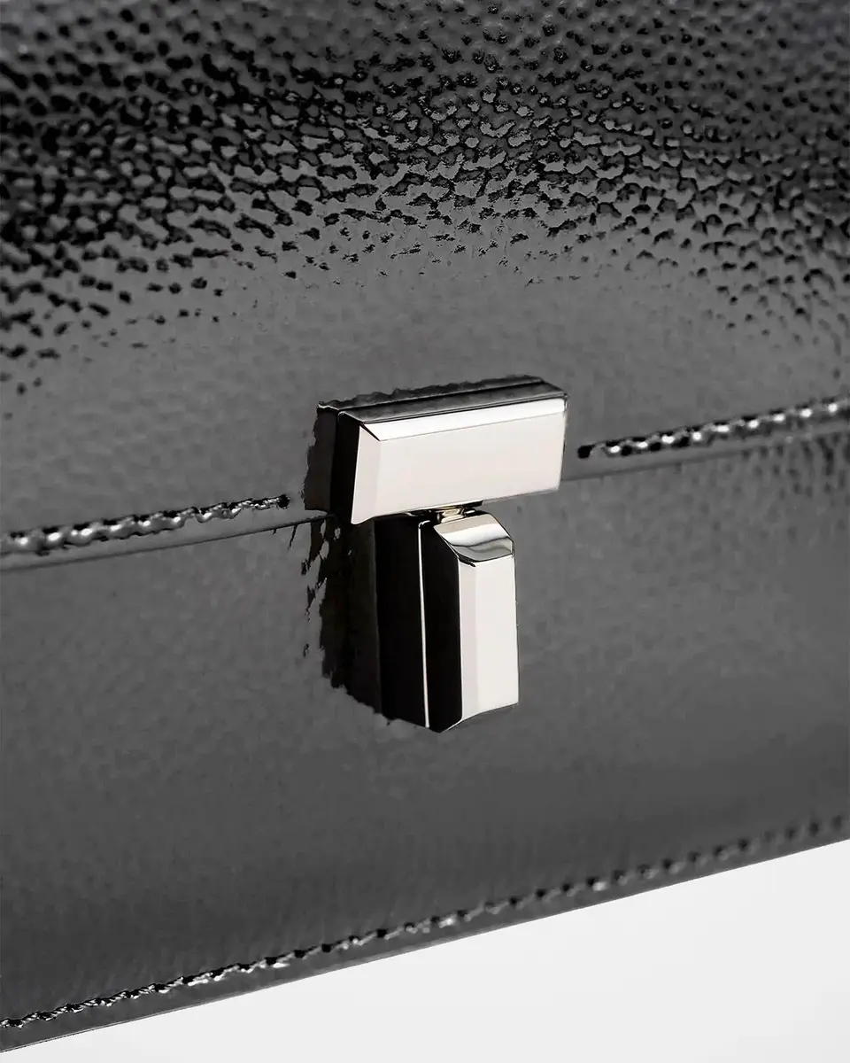 TOTEME T-Lock Grained-Patent Leather Crossbody Bag | Thumbnail 7 TOTEME T-Lock Grained-Patent Leather Crossbody Bag | Thumbnail 7