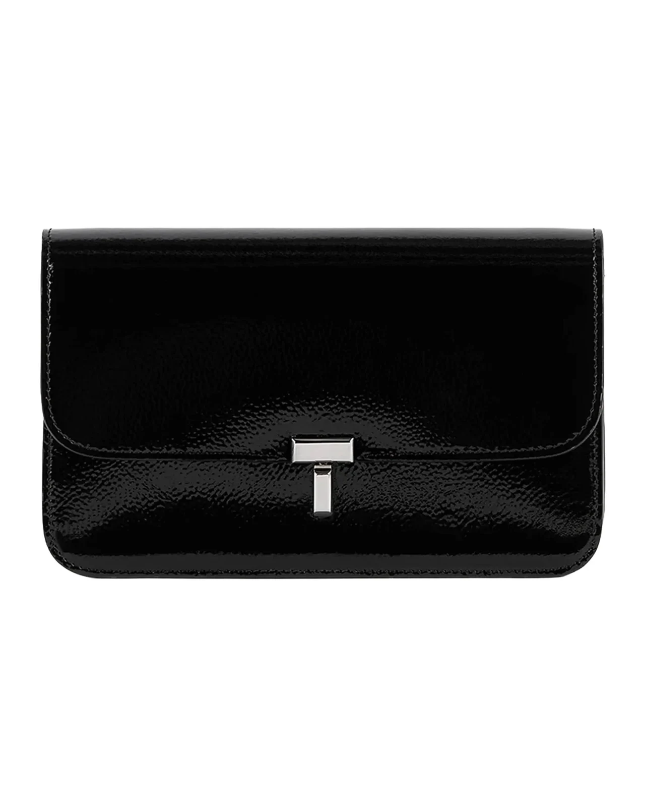 T-Lock Grained-Patent Leather Crossbody Bag